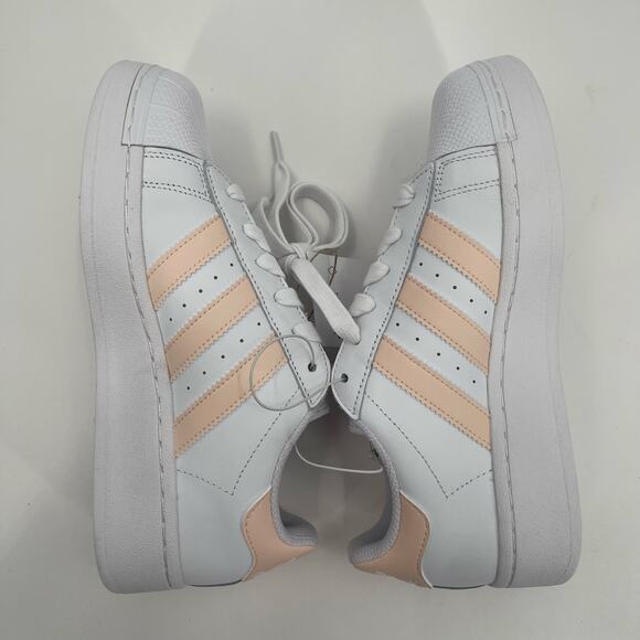 ADIDAS Superstar XLG Sneakers Size 7 Shoes White Peach NWT/No Box Womens Lace Up - Picture 6 of 16